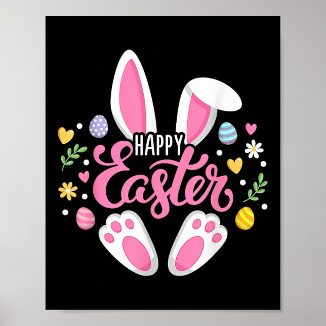 Affiche Dabbing Rabbit Jour de Pâques Oeufs Dab Garçons Fi (Devant)