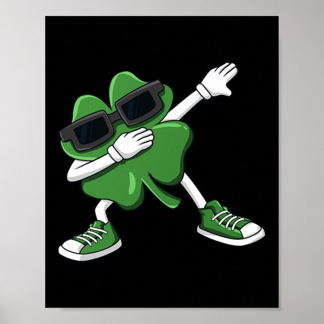 Affiche Dabbing Shamrock St Patrick's Day Fun Boys Girls K (Devant)