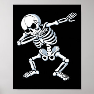 Affiche Dabbing Skeleton Éffrayant Dab Danser Hommes Enfan