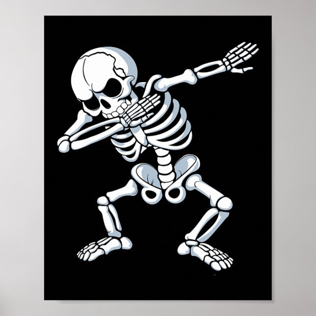 Affiche Dabbing Skeleton Éffrayant Dab Danser Hommes Enfan (Devant)