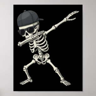 Affiche Dabbing Skeleton Pirate Halloween Jolly roger pour