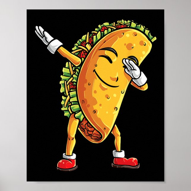 Affiche Dabbing Taco Cinco De Mayo Drôle Garçons Hommes Me (Devant)