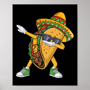 Affiche Dabbing Taco Cinco De Mayo Drôle Nourriture Mexica