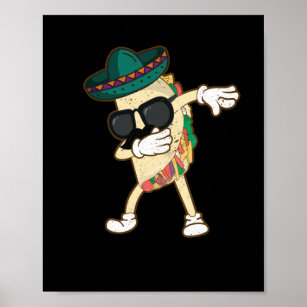 Affiche Dabbing Taco Funny Cinco de Mayo Mexicain