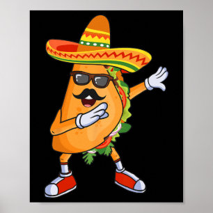 Affiche Dabbing Taco Funny Cinco De Mayo Parti Mexicain