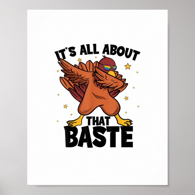 Affiche Dabbing Thankgiving Turquie Tout Sur Ce Baste (Devant)