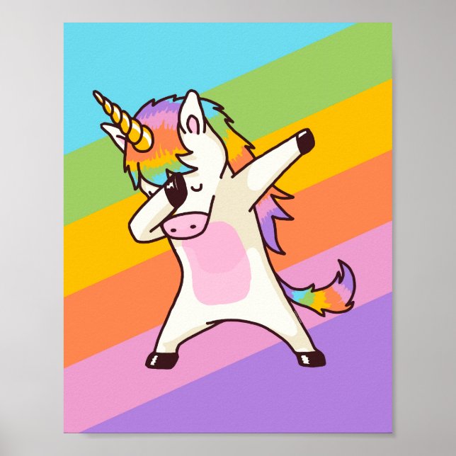 Affiche Dabbing Unicorn Chemise Hip hop Dab Pose (Devant)
