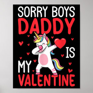 Affiche Dabbing Unicorn Coeur Valentines Journée Filles En