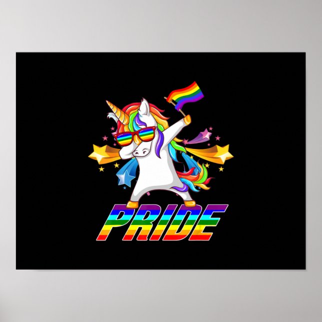 Affiche Dabbing Unicorn Gay pride LGBT (Devant)