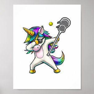 Affiche Dabbing Unicorn Lacrosse Chemise Enfants Unicorne