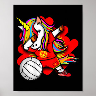 Affiche Dabbing Unicorne Kirghizistan Volleyball fans Jers
