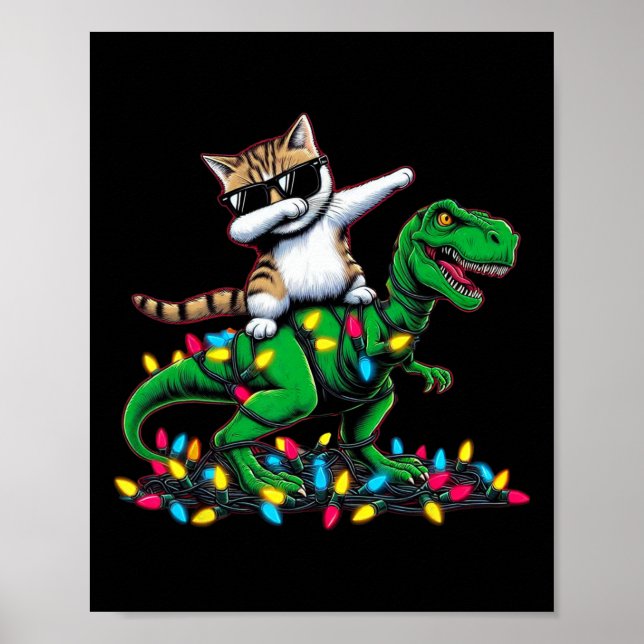 Affiche Dabing Chat Aegean Sur Les Lumières De Noël Dinosa (Devant)