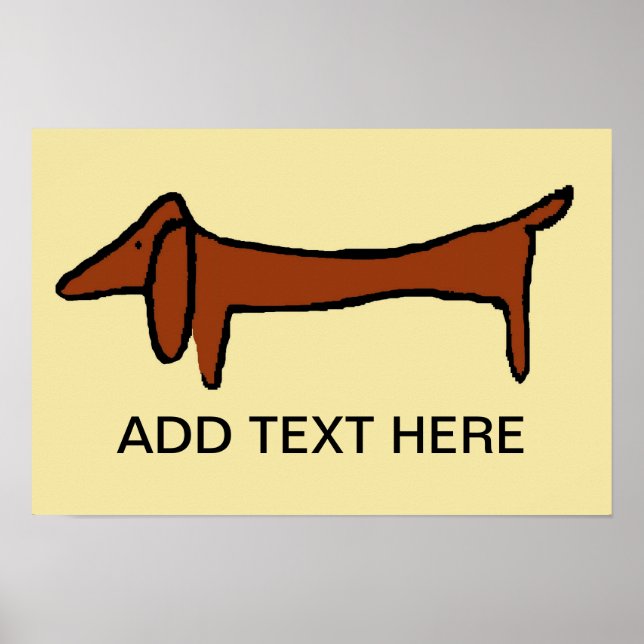 Affiche Dachshund, ajouter du texte (Devant)