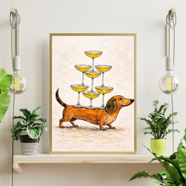 Affiche Dachshund art | funny dog illustration (Créateur téléchargé)