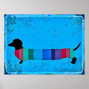 Affiche Dachshund, chien de saucisse d'art Abstrait