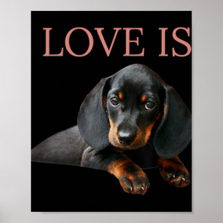 Affiche Dachshund Chien Maman Papa Hommes Femmes Enfants C