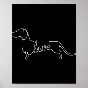 Affiche Dachshund Chiweenie Wiener Chien Log Sketch