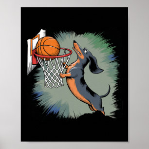 Affiche Dachshund Chiweenie Wiener Dog Jouant Squelette Am
