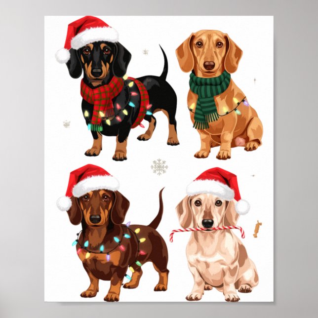 Affiche Dachshund Christmas Dog Mom Lover Xmas Gift  (Devant)
