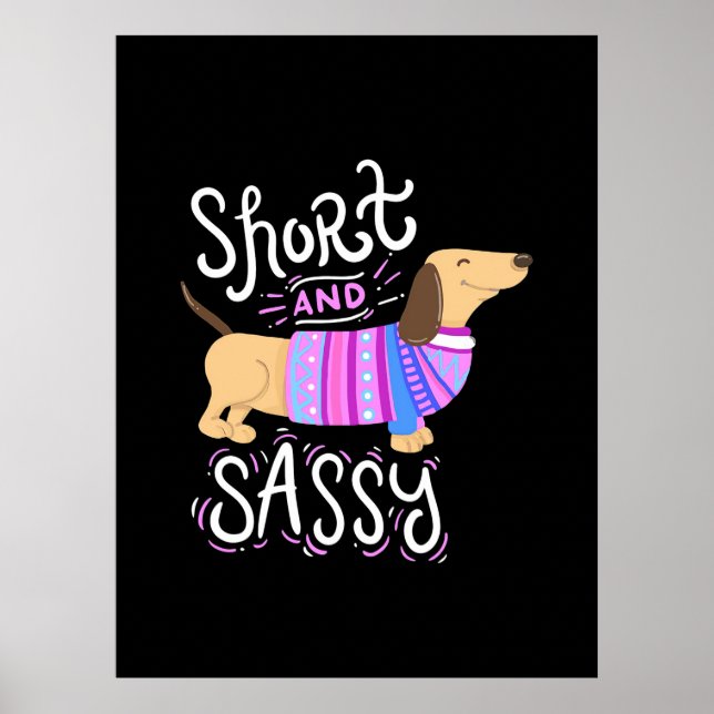 Affiche Dachshund Court Et Sassy (Devant)