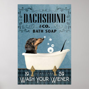 Affiche Dachshund Dans La Salle De Bain Salle De Bain Lave