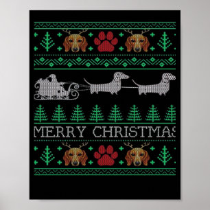 Affiche Dachshund de Noël chien viennois Dachshund sale Sw