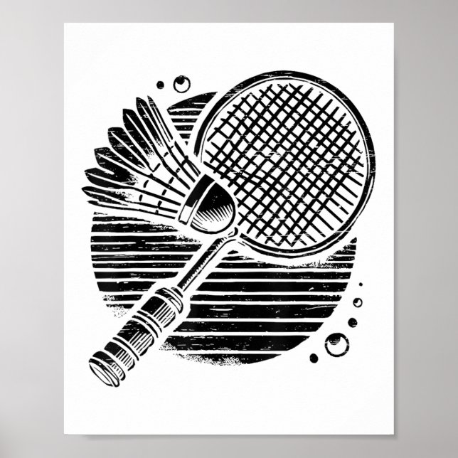 Affiche Dachshund Dog Badminton Player Shuttle (Devant)