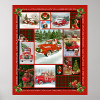 Dachshund Doxie Wiener Chien Camion rouge Neige Fl