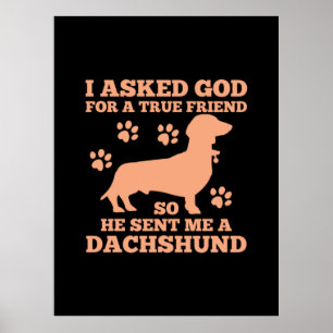 Affiche Dachshund Est Mon Vrai Ami