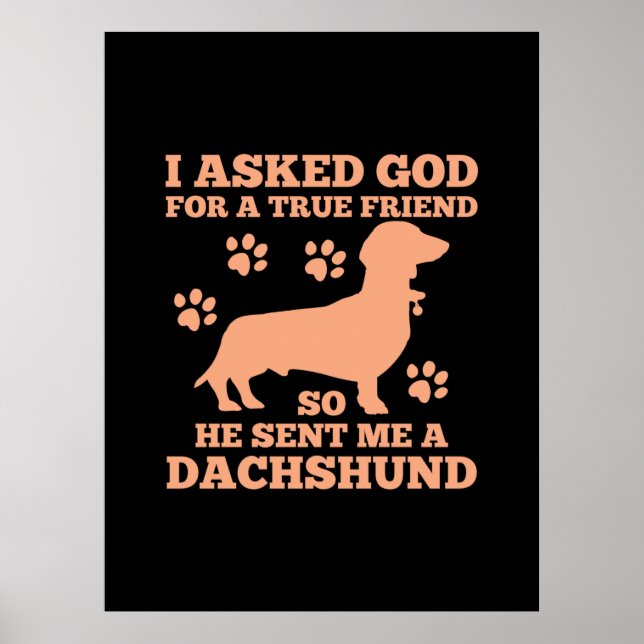 Affiche Dachshund Est Mon Vrai Ami (Devant)