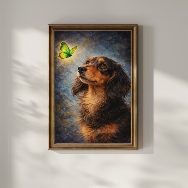 Affiche Dachshund et Papillon (Créateur téléchargé)