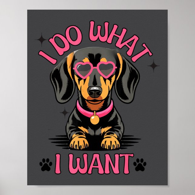 Affiche Dachshund I Do What I Want Funny Dog  (Devant)