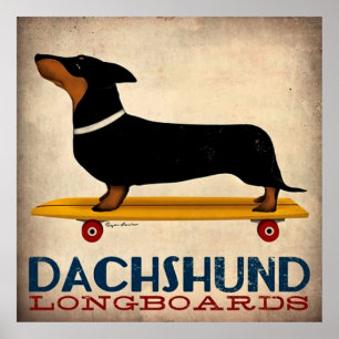 Affiche Dachshund Longboards