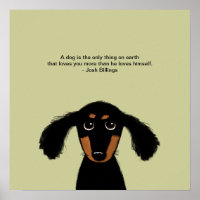 Dachshund mignon avec citation de Josh Billings