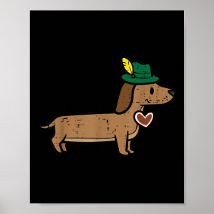 Affiche Dachshund mignon Saucisse Chien Allemand Enfants H