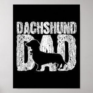 Affiche Dachshund Papa Wiener Père Fête des pères Vintage 
