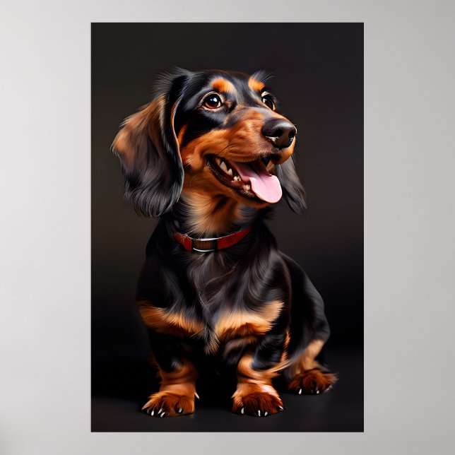 Affiche Dachshund Realism Portrait vertical (Devant)