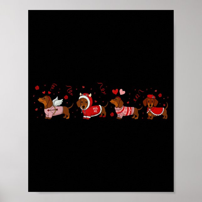 Affiche Dachshund Valentine Dachshund Valentine’s Day Saus (Devant)