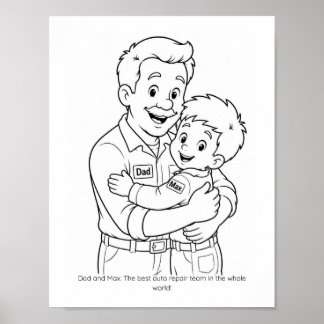 Affiche d'activité de coloriage pour l'équipe de m