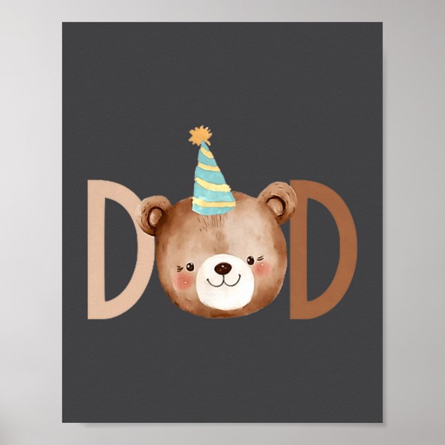 Affiche Dad Beary First Birthday Shirt Matching Family Out (Devant)