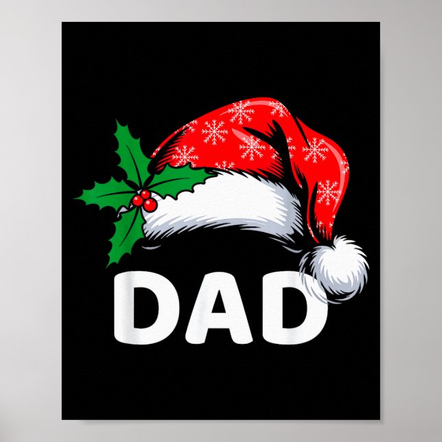 Affiche Dad Christmas Family Pajamas Matching Santa Hat Ou (Devant)