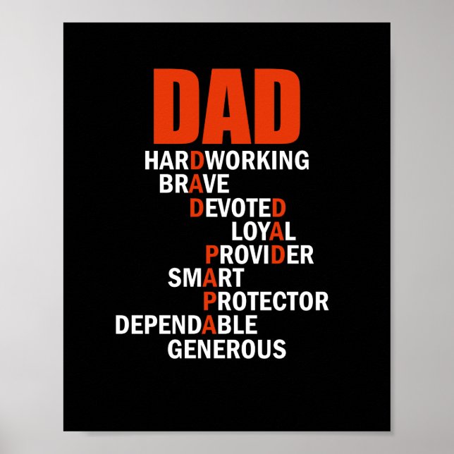 Affiche Dad Crossword Puzzle Father's Day Love Word (Devant)