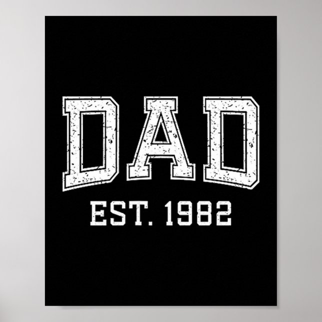 Affiche Dad Est 1982 Dad D Fathers Day Ized  (Devant)