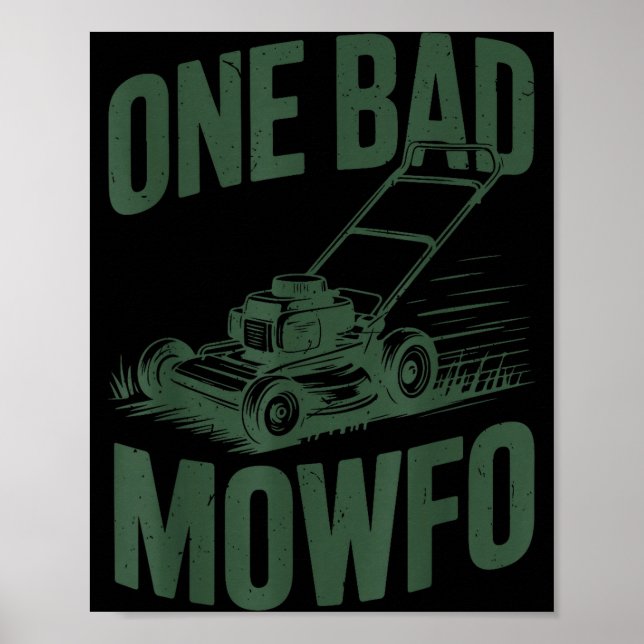 Affiche Dad Lawn Mowing One Bad Mowfo Mower Gift Funny Dad (Devant)