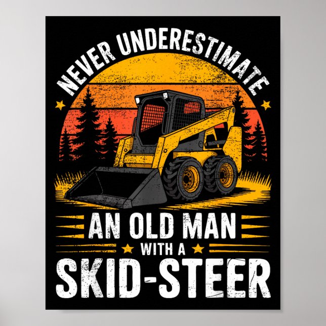 Affiche Dad Skid Steer Operator Father Construction Heavy  (Devant)
