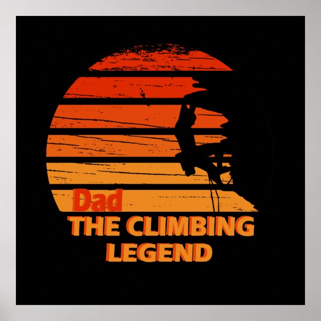 Affiche dad the climbing legend vintage sunset (Devant)