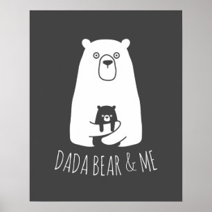 Affiche DADA BEAR & ME Papa Enfants Fils Fils Ours Dada