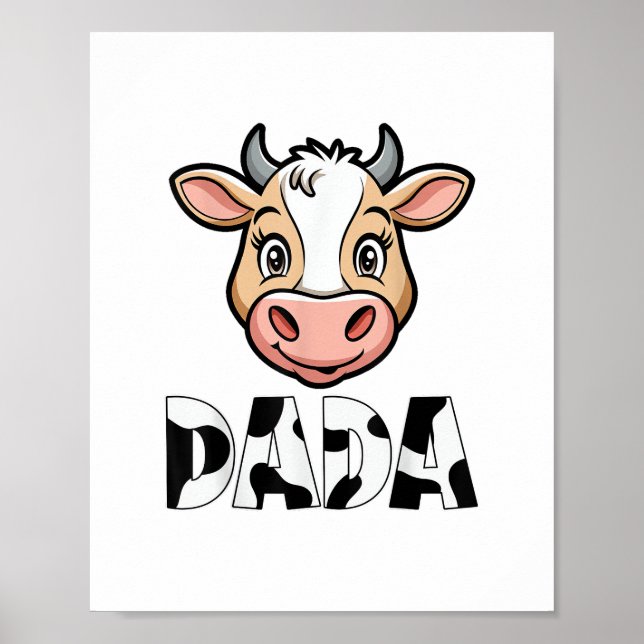 Affiche Dada Cow Imprimer Vache Motif Fête des pères (Devant)