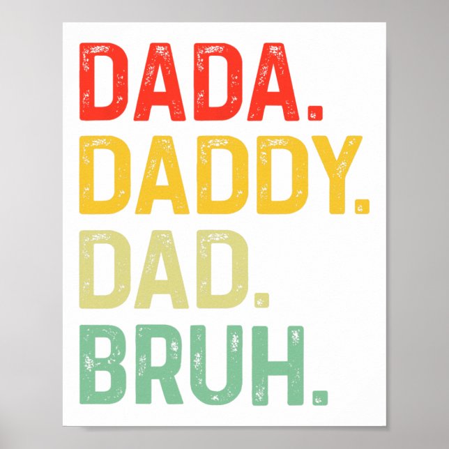 Affiche Dada Daddy Papa Bruh Cadeaux Hommes Drôle Fête des (Devant)