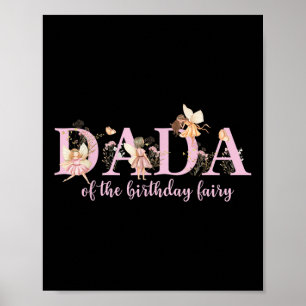 Affiche Dada de la fée d'anniversaire Fille d'anniversaire